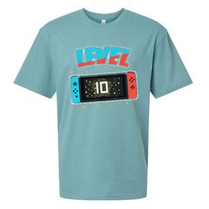 Level 10 Birthday 10 Years Old Video Games Gift Sueded Cloud Jersey T-Shirt