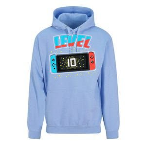 Level 10 Birthday 10 Years Old Video Games Gift Unisex Surf Hoodie