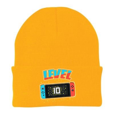 Level 10 Birthday 10 Years Old Video Games Gift Knit Cap Winter Beanie