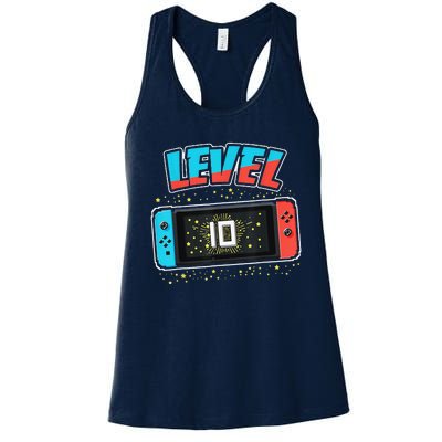 Level 10 Birthday 10 Years Old Video Games Gifts Women's Racerback Tank