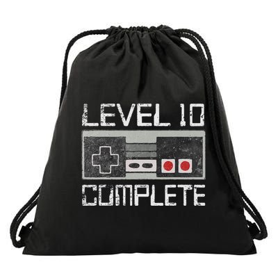 Level 10 Complete 10 Year 10th Wedding Anniversary For Him Drawstring Bag