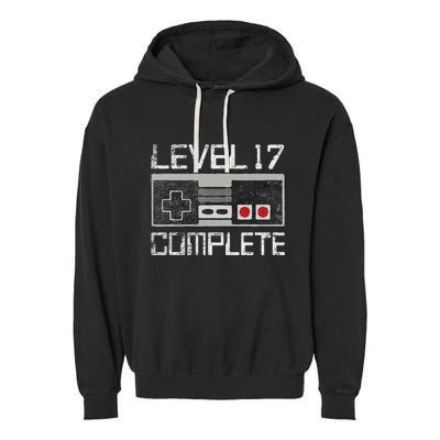 Level 17 Complete 17 Year 17th Wedding Anniversary Garment-Dyed Fleece Hoodie