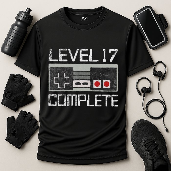 Level 17 Complete 17 Year 17th Wedding Anniversary Cooling Performance Crew T-Shirt