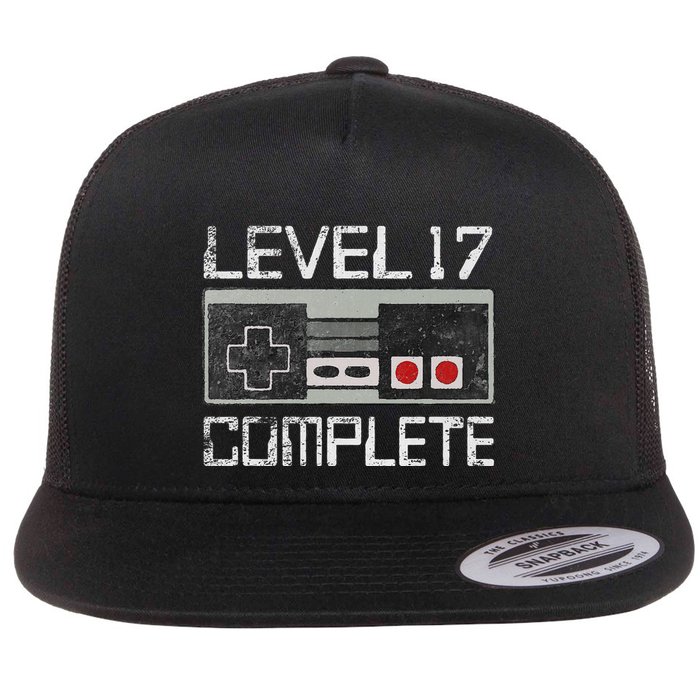 Level 17 Complete 17 Year 17th Wedding Anniversary Flatbill Hat