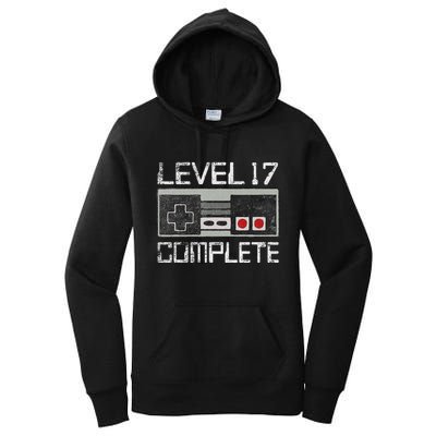 Level 17 Complete 17 Year 17th Wedding Anniversary Women's Pullover Hoodie