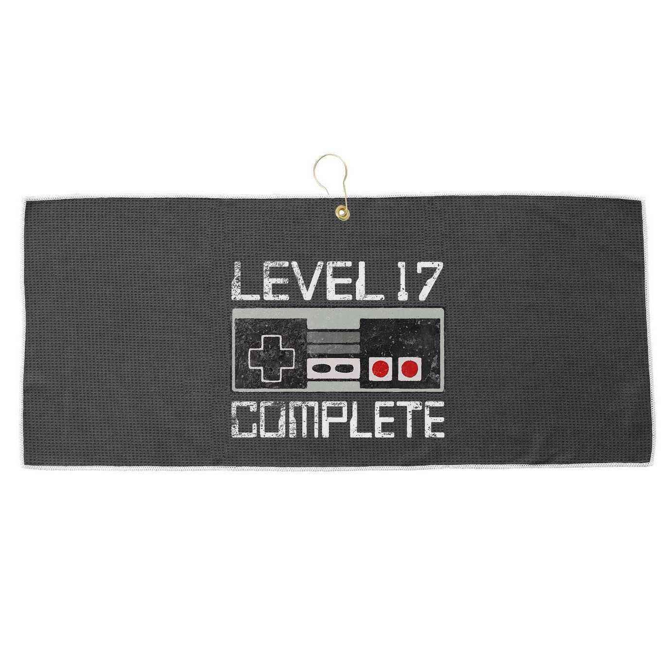 Level 17 Complete 17 Year 17th Wedding Anniversary Large Microfiber Waffle Golf Towel