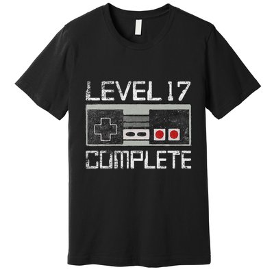 Level 17 Complete 17 Year 17th Wedding Anniversary Premium T-Shirt