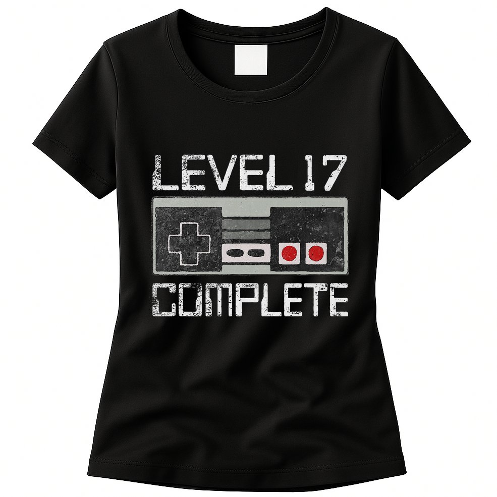 Level 17 Complete 17 Year 17th Wedding Anniversary Womens T-Shirt