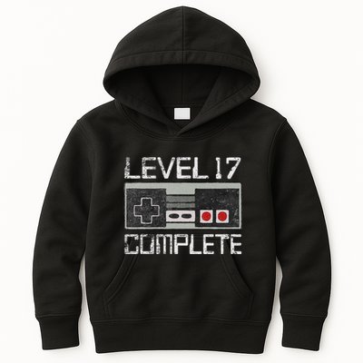 Level 17 Complete 17 Year 17th Wedding Anniversary Kids Hoodie
