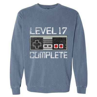 Level 17 Complete 17 Year 17th Wedding Anniversary Garment-Dyed Sweatshirt