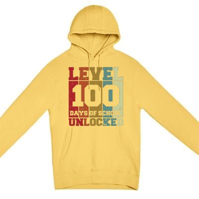 Level 100 Days Of School Unlocked Funny School Premium Pullover Hoodie