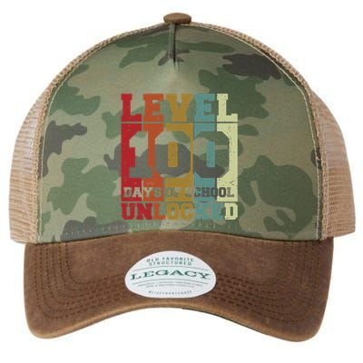 Level 100 Days Of School Unlocked Funny School Legacy Tie Dye Trucker Hat