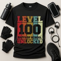 Level 100 Days Of School Unlocked Funny School Cooling Performance Crew T-Shirt