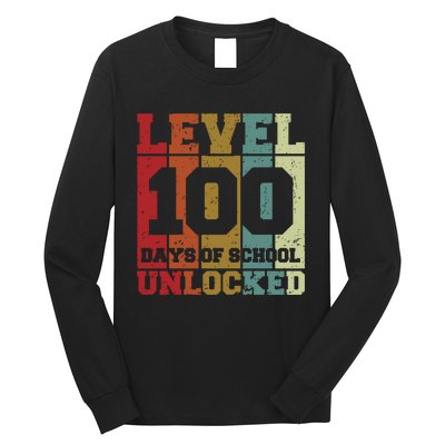 Level 100 Days Of School Unlocked Funny School Long Sleeve Shirt