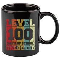 Level 100 Days Of School Unlocked Funny School 11oz C Handle Ceramic Mug