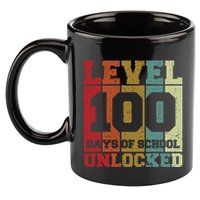 Level 100 Days Of School Unlocked Funny School 11oz C Handle Ceramic Mug