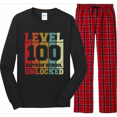 Level 100 Days Of School Unlocked Funny School Long Sleeve Pajama Set