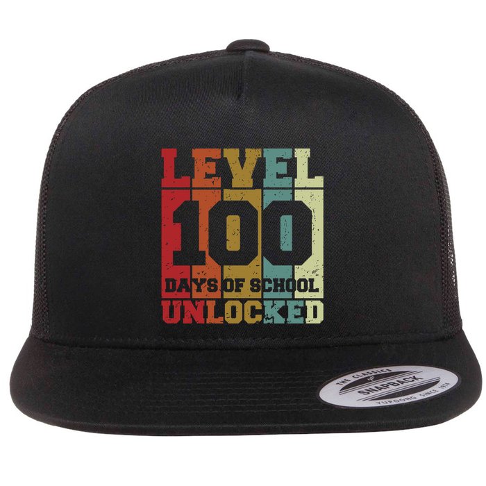 Level 100 Days Of School Unlocked Funny School Flatbill Hat