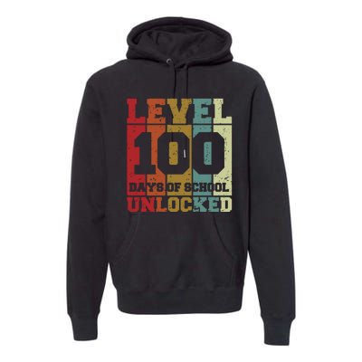 Level 100 Days Of School Unlocked Funny School Premium Hoodie