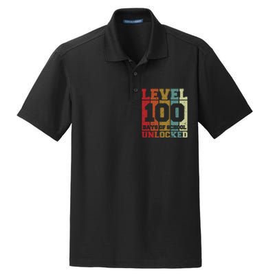 Level 100 Days Of School Unlocked Funny School Dry Zone Grid Polo