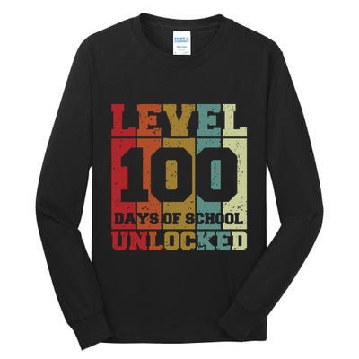 Level 100 Days Of School Unlocked Funny School Tall Long Sleeve T-Shirt