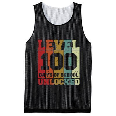 Level 100 Days Of School Unlocked Funny School Mesh Reversible Basketball Jersey Tank