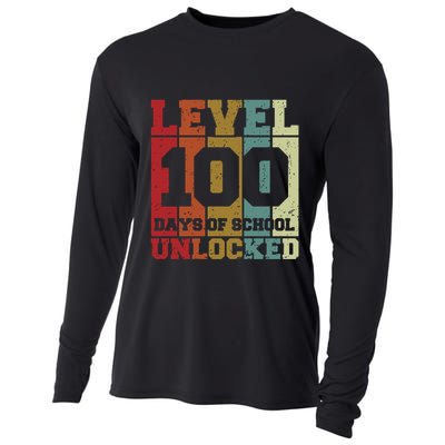 Level 100 Days Of School Unlocked Funny School Cooling Performance Long Sleeve Crew
