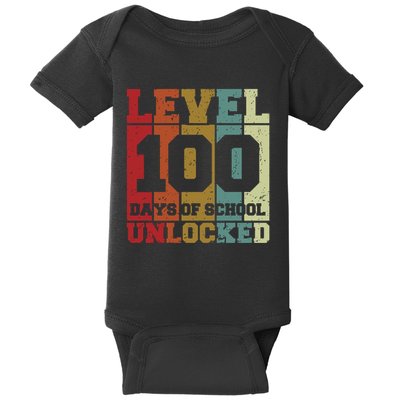 Level 100 Days Of School Unlocked Funny School Baby Bodysuit