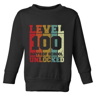 Level 100 Days Of School Unlocked Funny School Toddler Sweatshirt