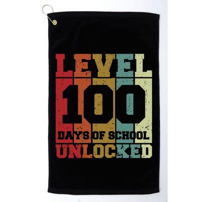 Level 100 Days Of School Unlocked Funny School Golf Towel
