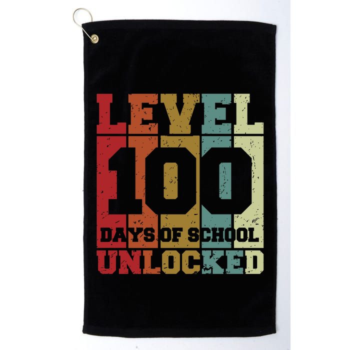 Level 100 Days Of School Unlocked Funny School Golf Towel