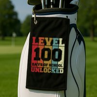 Level 100 Days Of School Unlocked Funny School Golf Towel