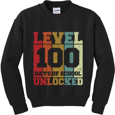 Level 100 Days Of School Unlocked Funny School Kids Sweatshirt