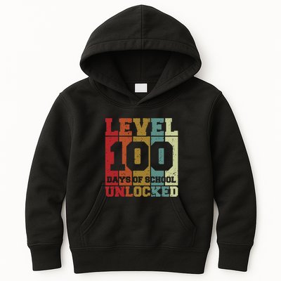 Level 100 Days Of School Unlocked Funny School Kids Hoodie