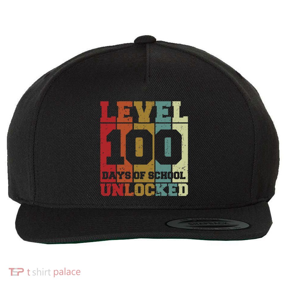 Level 100 Days Of School Unlocked Funny School Wool Snapback Cap