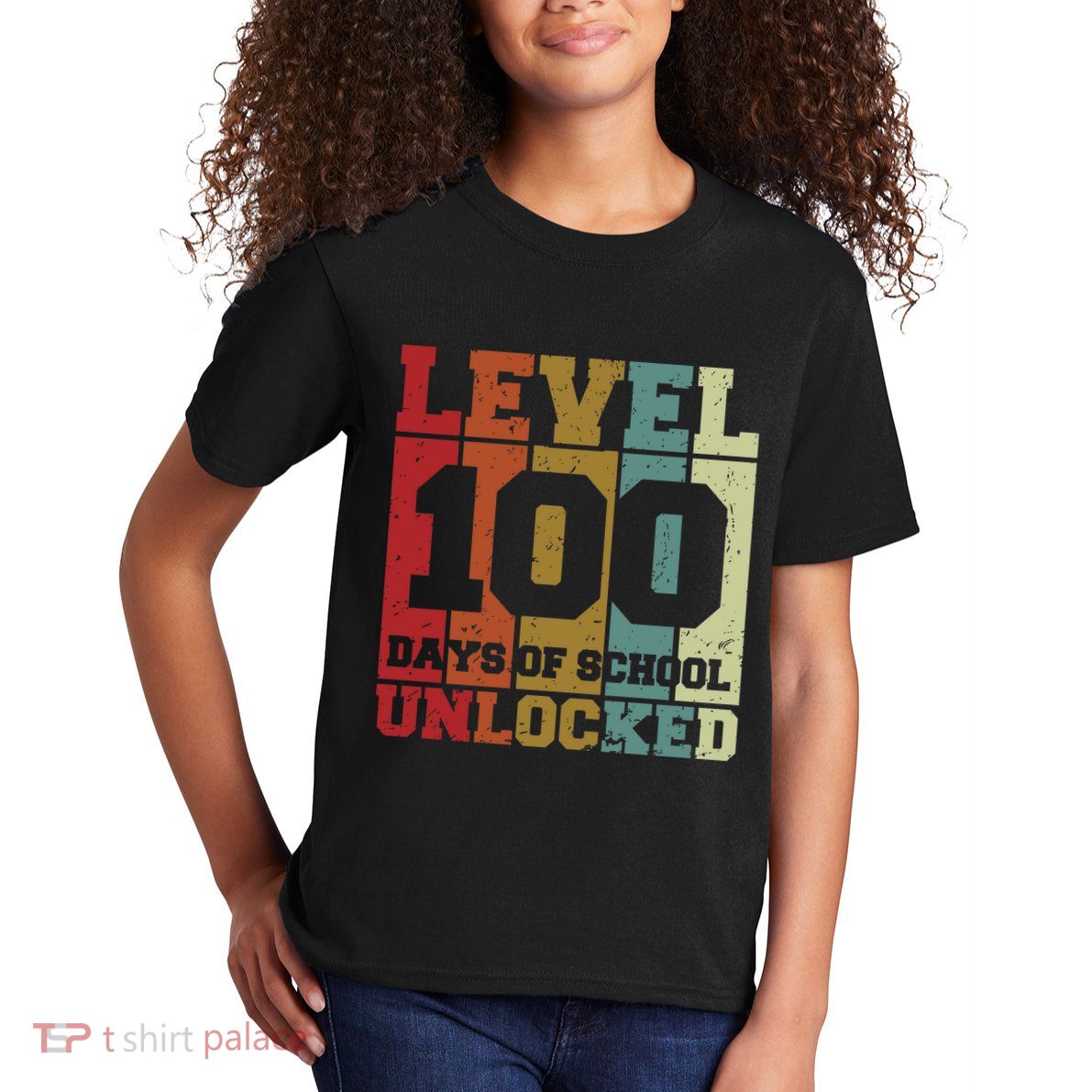 Level 100 Days Of School Unlocked Funny School Kids T-Shirt
