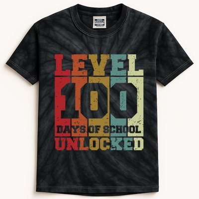 Level 100 Days Of School Unlocked Funny School Kids Tie-Dye T-Shirt
