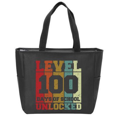 Level 100 Days Of School Unlocked Funny School Zip Tote Bag