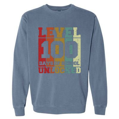 Level 100 Days Of School Unlocked Funny School Garment-Dyed Sweatshirt