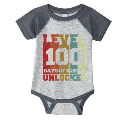 Level 100 Days Of School Unlocked Funny School Infant Baby Jersey Bodysuit