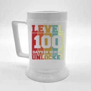 Level 100 Days Of School Unlocked Funny School Beer Stein