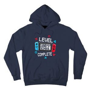 Level 100 Days Of School Complete Gamer Video Games Tall Hoodie