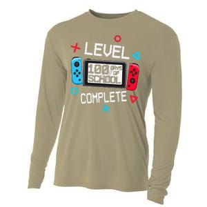 Level 100 Days Of School Complete Gamer Video Games Cooling Performance Long Sleeve Crew