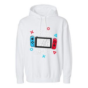 Level 100 Days Of School Complete Gamer Video Games Garment-Dyed Fleece Hoodie