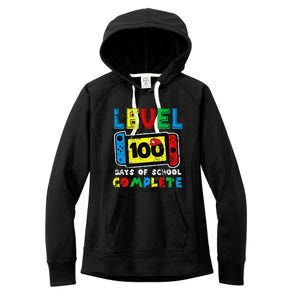 Level 100 Days Of School Complete Gamer Video Games Women's Fleece Hoodie