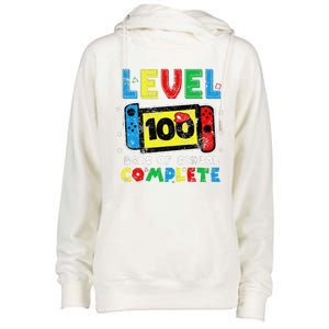 Level 100 Days Of School Complete Gamer Video Games Womens Funnel Neck Pullover Hood