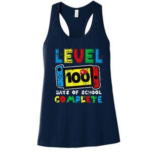 Level 100 Days Of School Complete Gamer Video Games Women's Racerback Tank