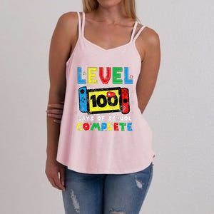 Level 100 Days Of School Complete Gamer Video Games Women's Strappy Tank