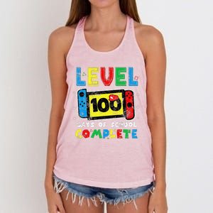 Level 100 Days Of School Complete Gamer Video Games Women's Knotted Racerback Tank