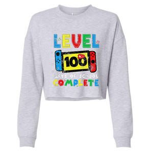 Level 100 Days Of School Complete Gamer Video Games Cropped Pullover Crew